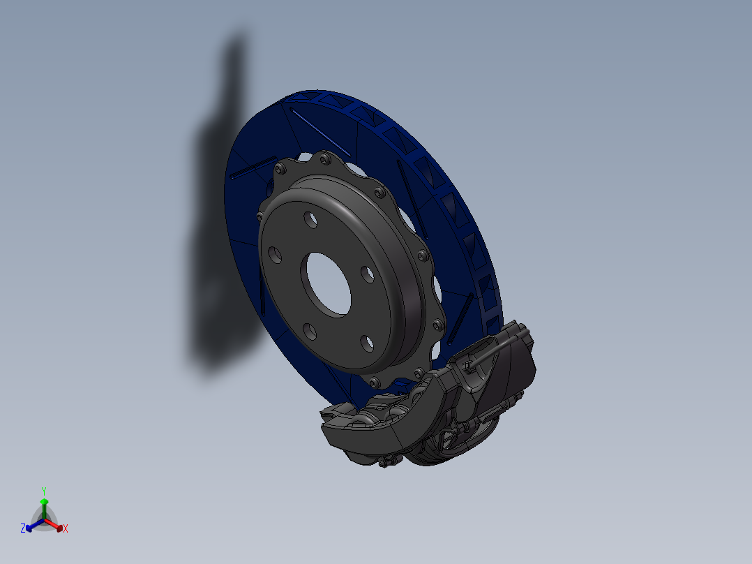汽车盘式制动器正等轴测图