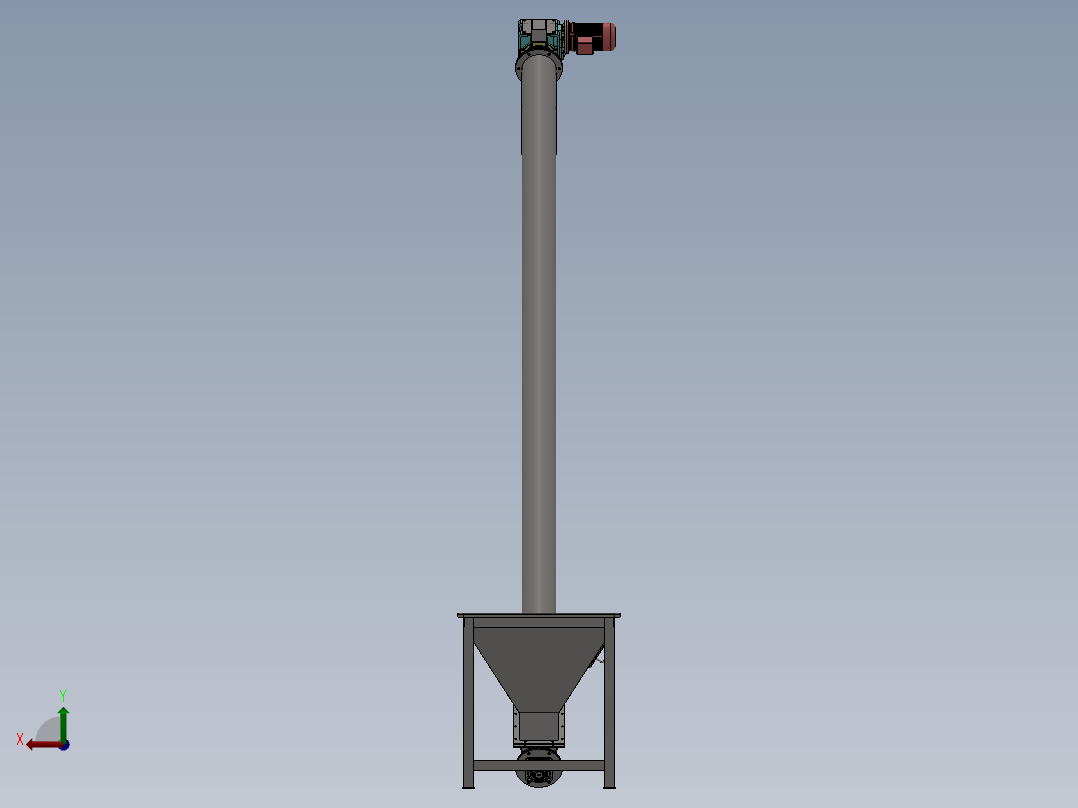 螺旋输送机3D模型后视图