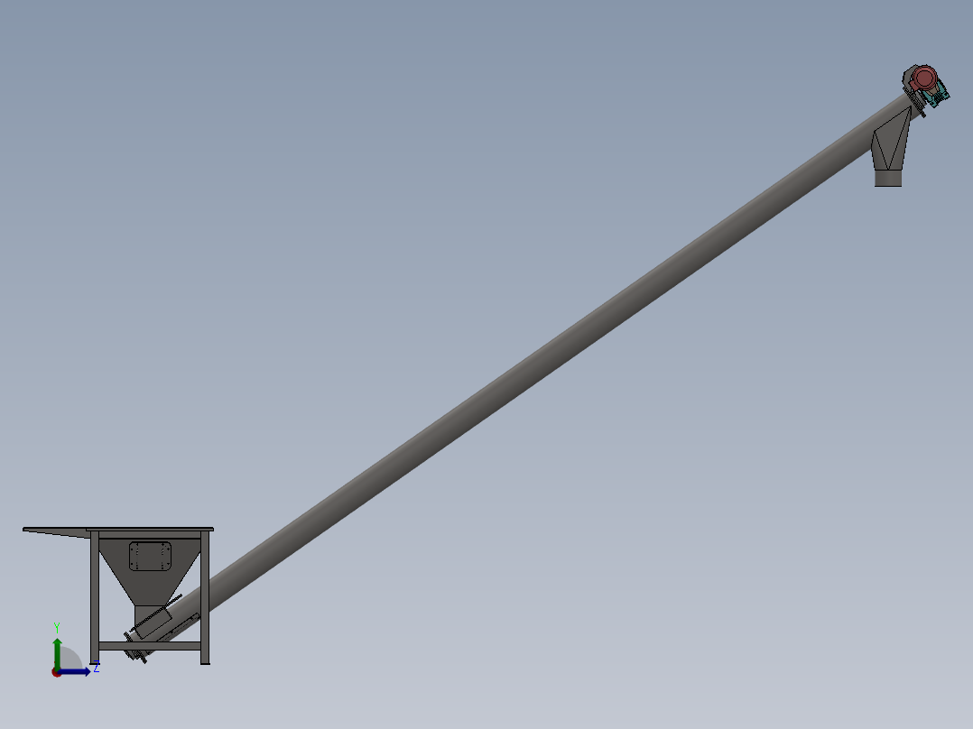 螺旋输送机3D模型左视图