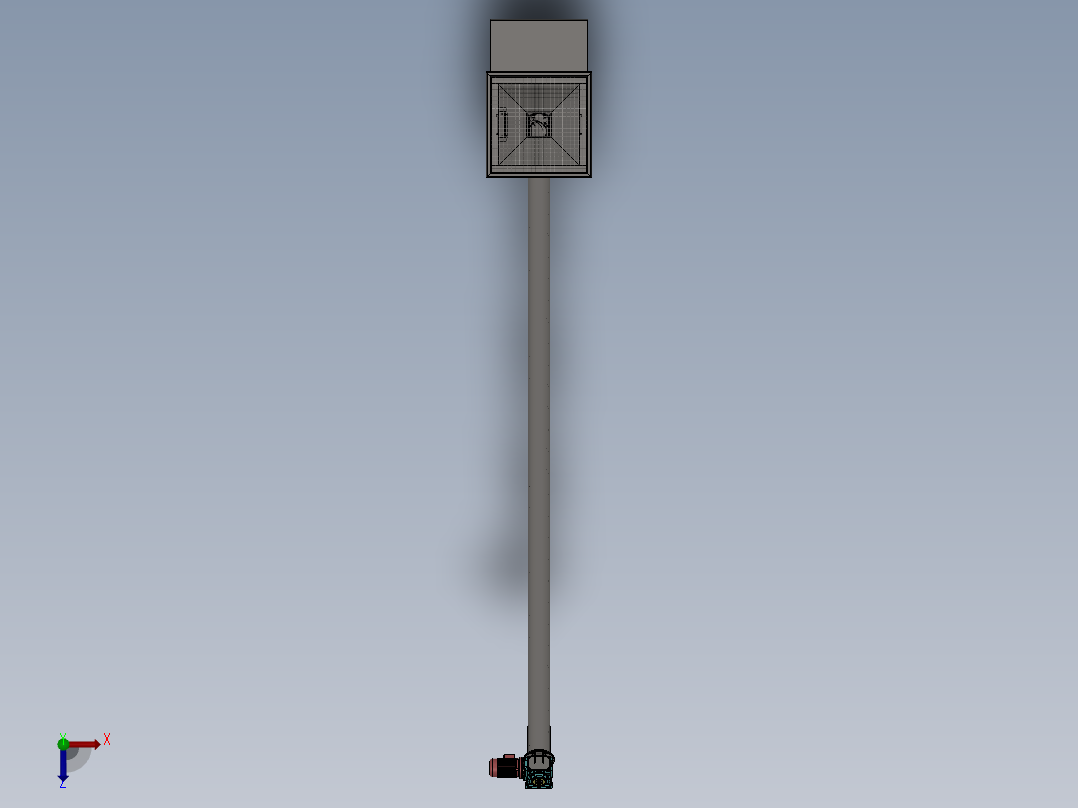 螺旋输送机3D模型俯视图