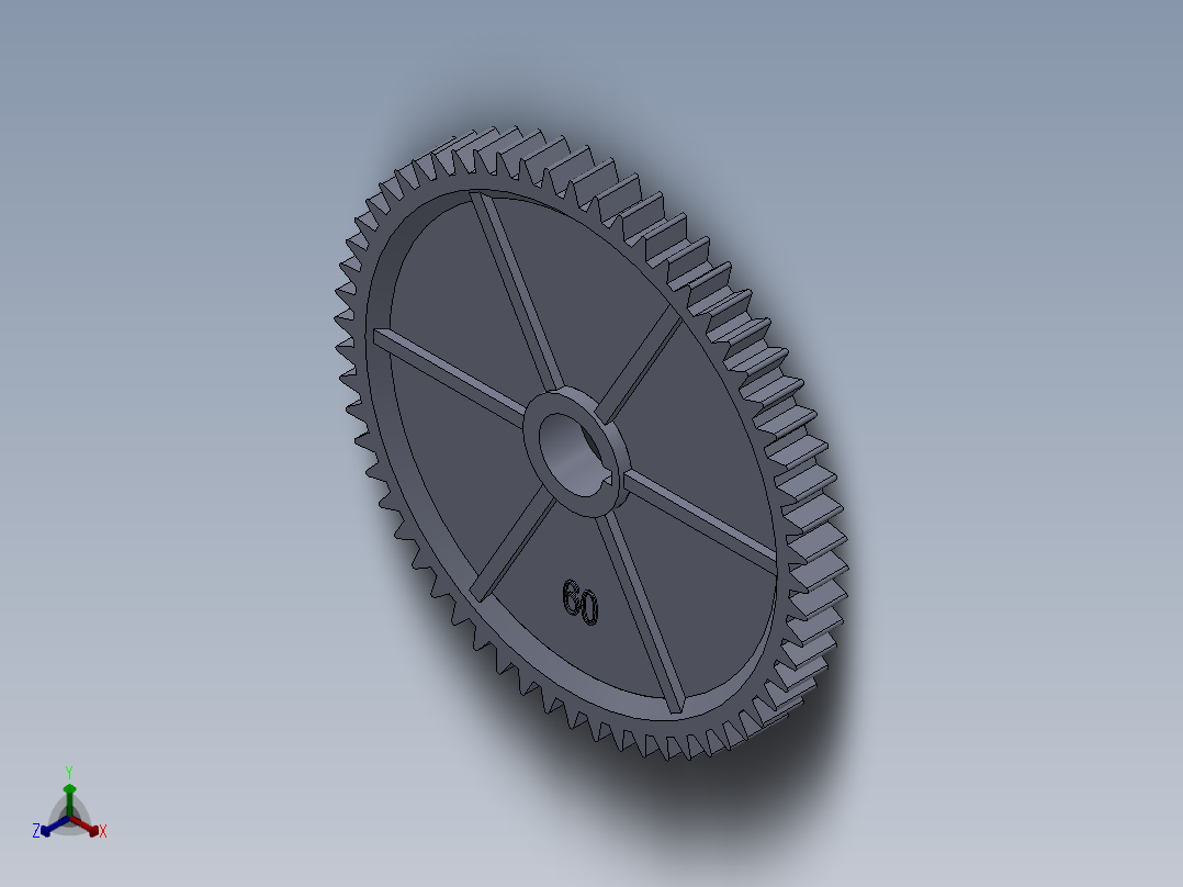 60齿轮正等轴测图