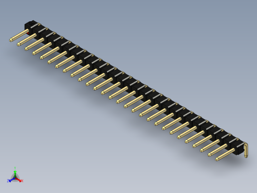彩色公排针 100mil 2.54mm 系列-DS1022_black_1x28p_100mil_TypeD_rev1.0