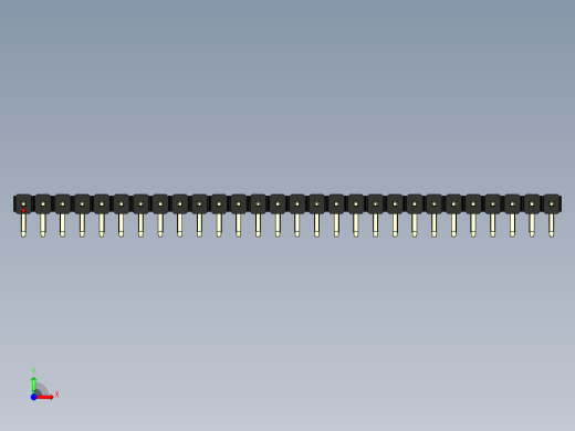 彩色公排针 100mil 2.54mm 系列-DS1022_black_1x28p_100mil_TypeD_rev1.0前视缩略图