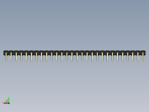 彩色公排针 100mil 2.54mm 系列-DS1022_black_1x28p_100mil_TypeD_rev1.0后视缩略图