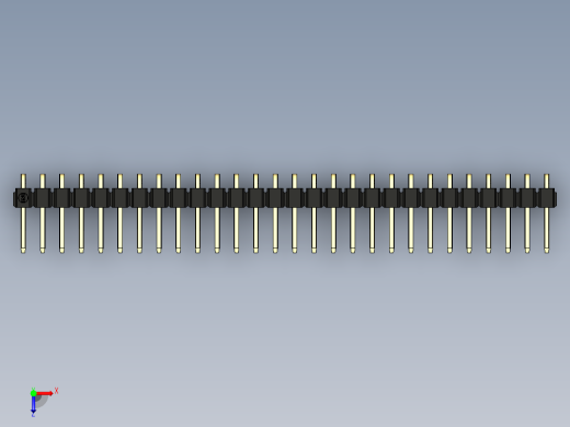 彩色公排针 100mil 2.54mm 系列-DS1022_black_1x28p_100mil_TypeD_rev1.0俯视缩略图
