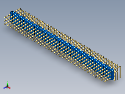 彩色公排针 100mil 2.54mm 系列-DS1022_blue_3x37p_100mil_TypeD_rev1.0
