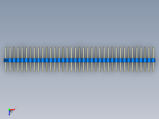 彩色公排针 100mil 2.54mm 系列-DS1022_blue_3x37p_100mil_TypeD_rev1.0俯视缩略图