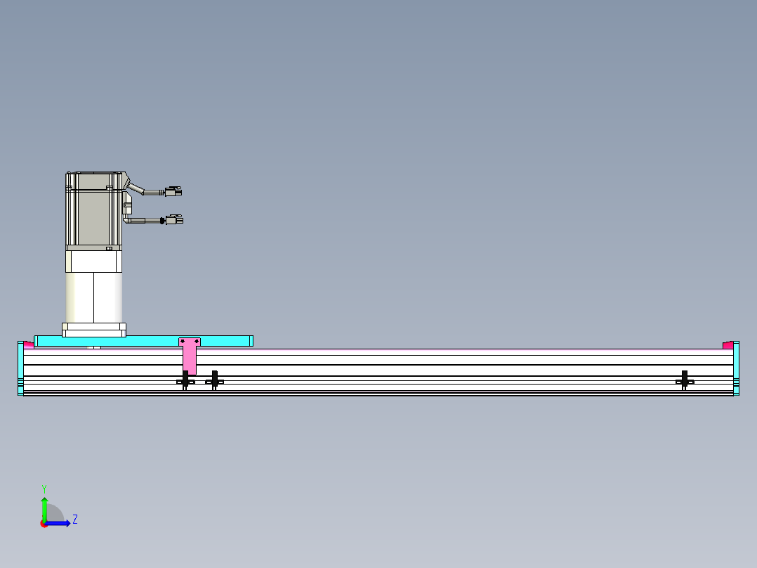 东锦齿条传动DH175G-L167-S650-BU-减速机+750W左视图
