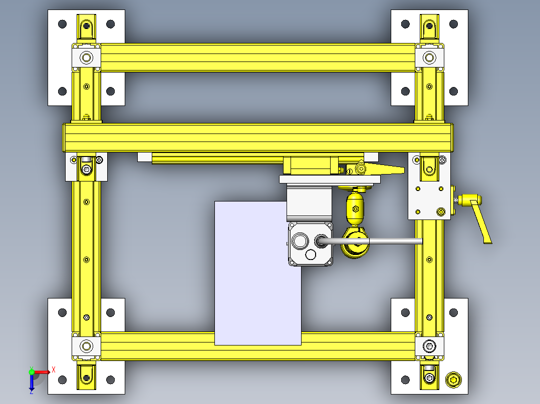 读码器定位机构俯视图