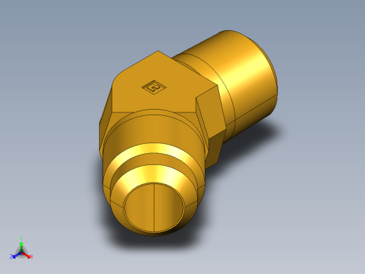 扩口式工业通用硬管接头45Deg Elbow 159F-10-8正等轴测缩略图