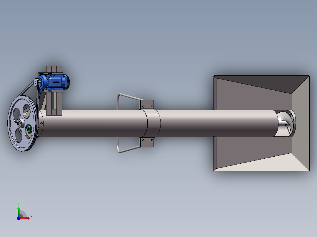 轮胎粉末装袋机——螺旋输送前视图
