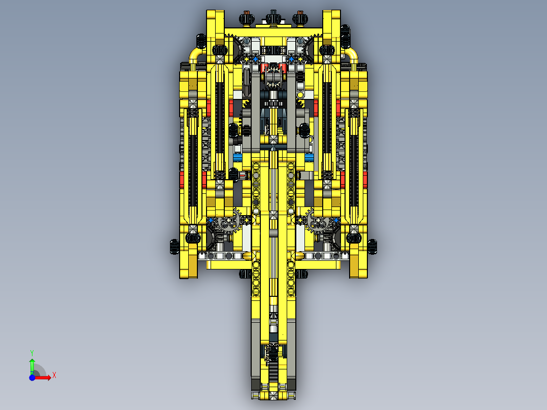 42097紧凑式履带起重机拼装玩具模型3D图纸 STP格式前视图