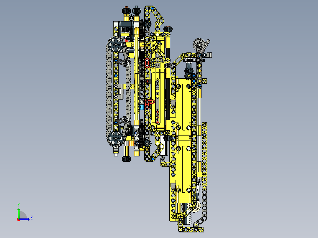42097紧凑式履带起重机拼装玩具模型3D图纸 STP格式左视图
