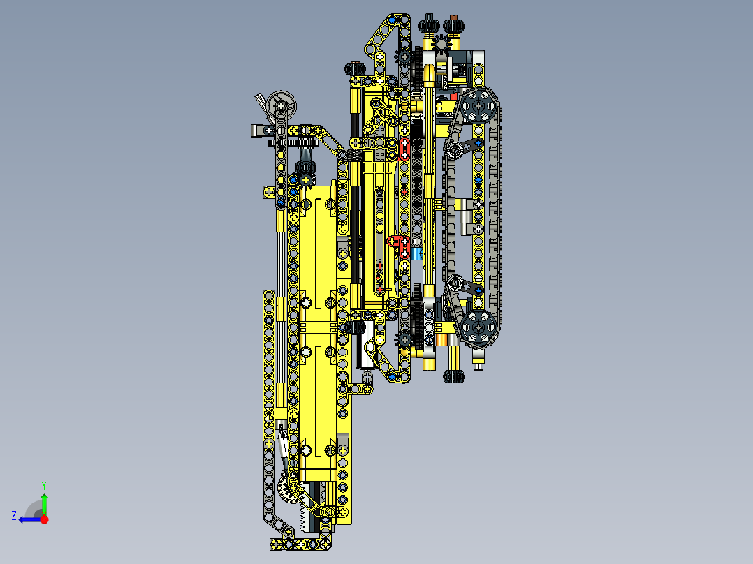 42097紧凑式履带起重机拼装玩具模型3D图纸 STP格式右视图