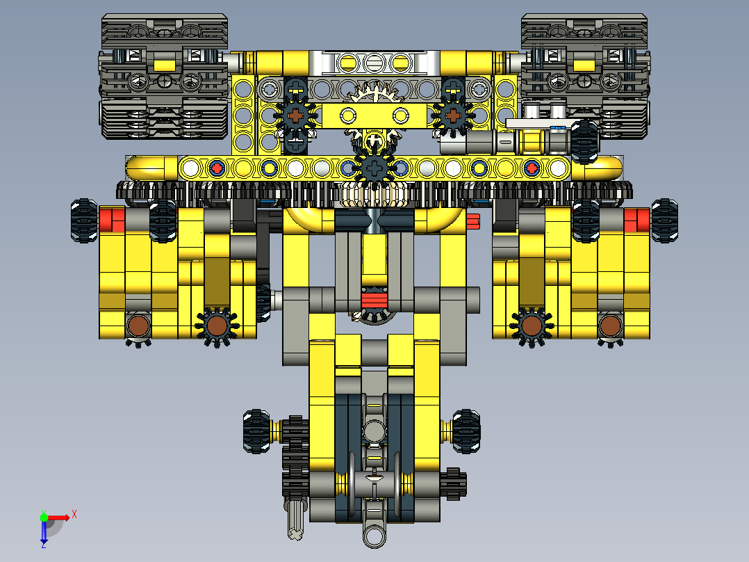 42097紧凑式履带起重机拼装玩具模型3D图纸 STP格式俯视图