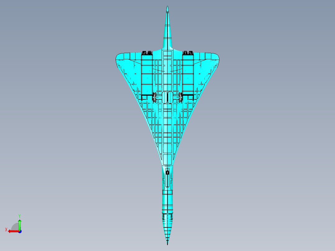 协和式超音速运输机飞机后视图