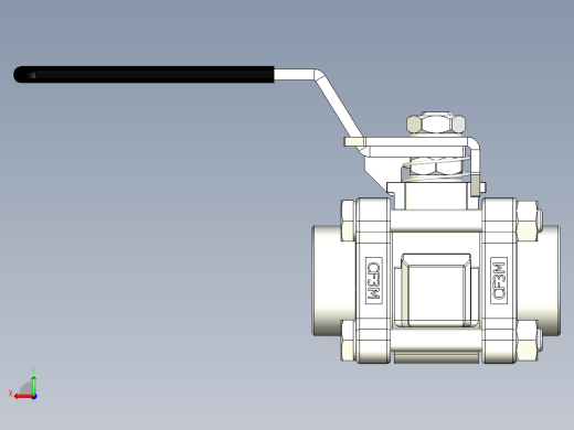 不锈钢 3 件式 60 系列球阀，增强 PTFE 阀座，0.5英寸 FNPT后视缩略图