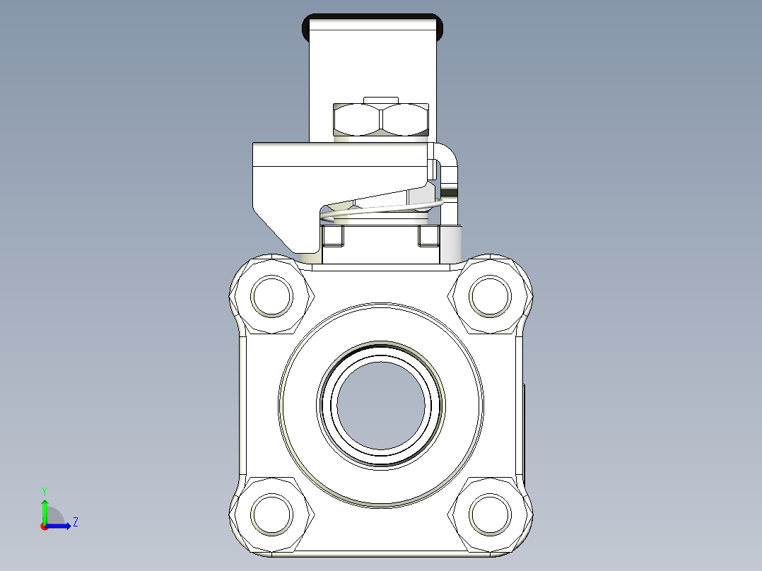 不锈钢 3 件式 60 系列球阀，增强 PTFE 阀座，0.5英寸 FNPT左视图