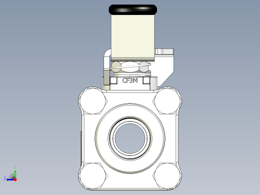 不锈钢 3 件式 60 系列球阀，增强 PTFE 阀座，0.5英寸 FNPT右视缩略图