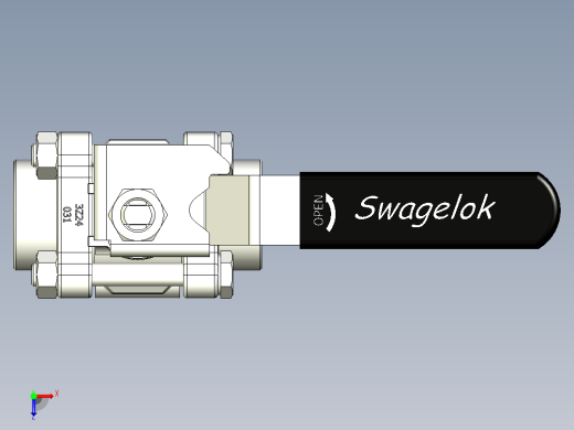 不锈钢 3 件式 60 系列球阀，增强 PTFE 阀座，0.5英寸 FNPT俯视缩略图