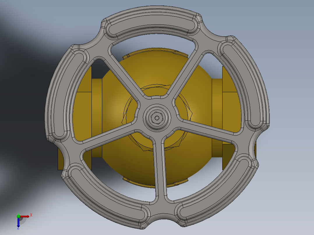 通用阀门俯视图