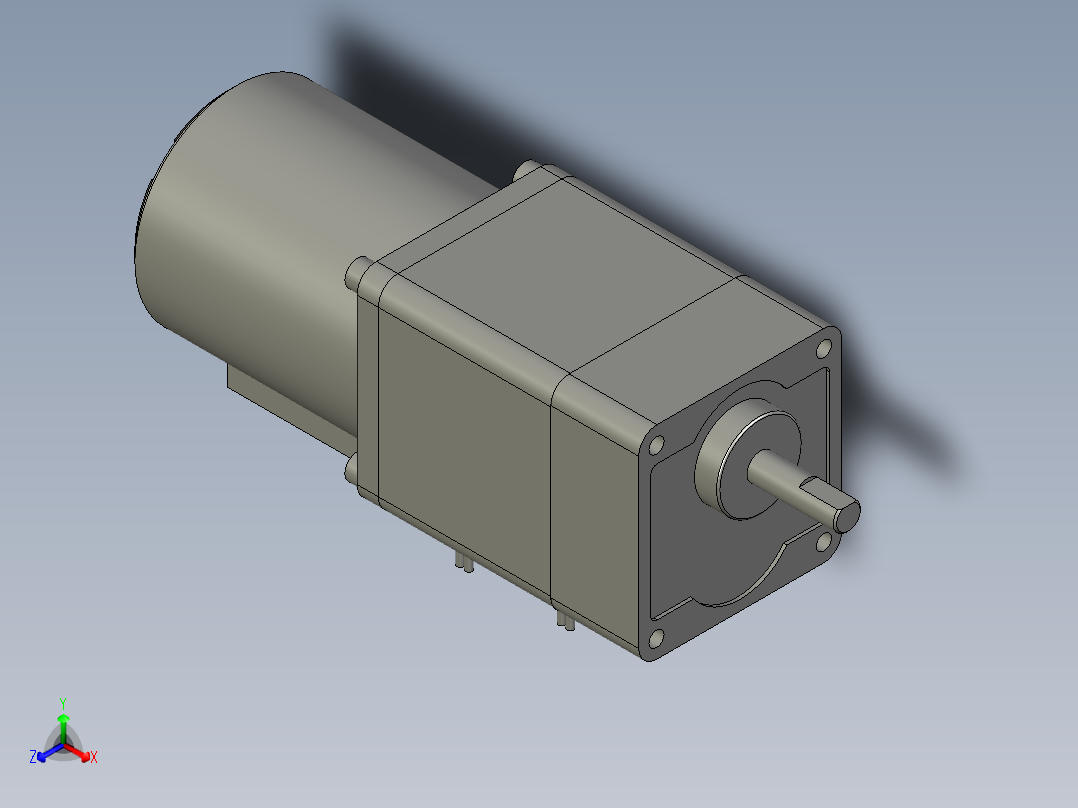 M61X6H4L+MX6G3H微型齿轮调速马达正等轴测图