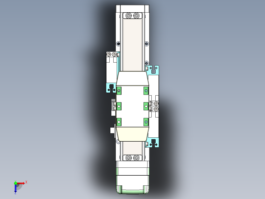 GTH内嵌丝杆全封闭GTH4-BM-100W俯视图