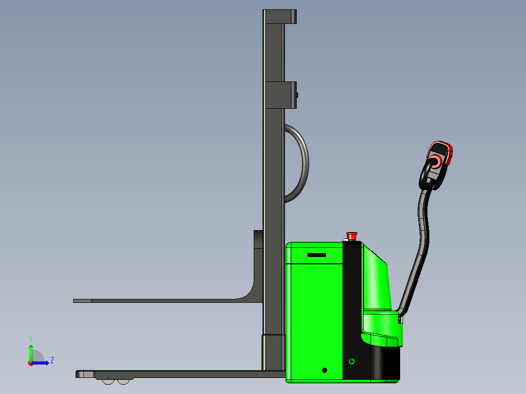 E204 推高车叉车左视图
