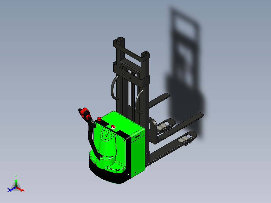 E204 推高车叉车正等轴测图