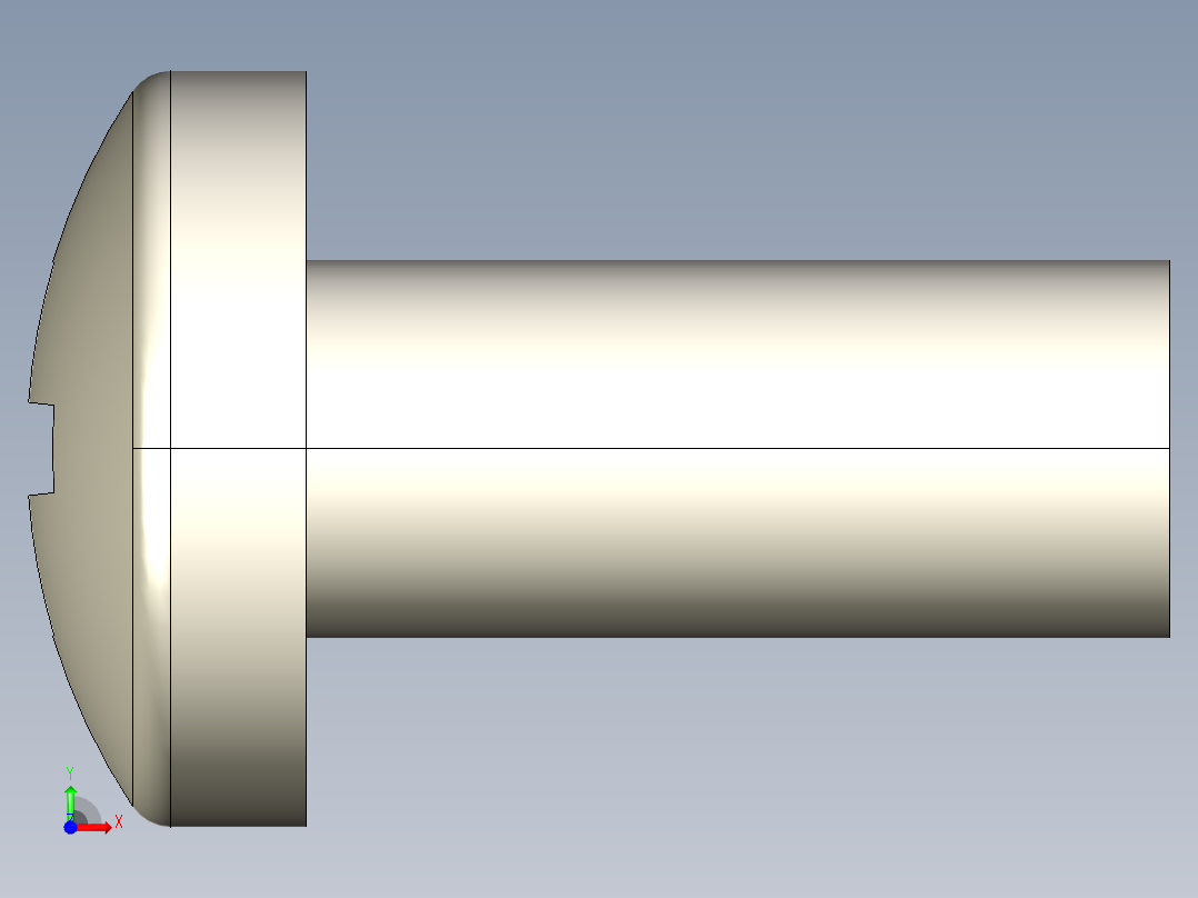 螺丝 M3.5 十字盘头-M3.5 x 8 Screw head.STEP前视图