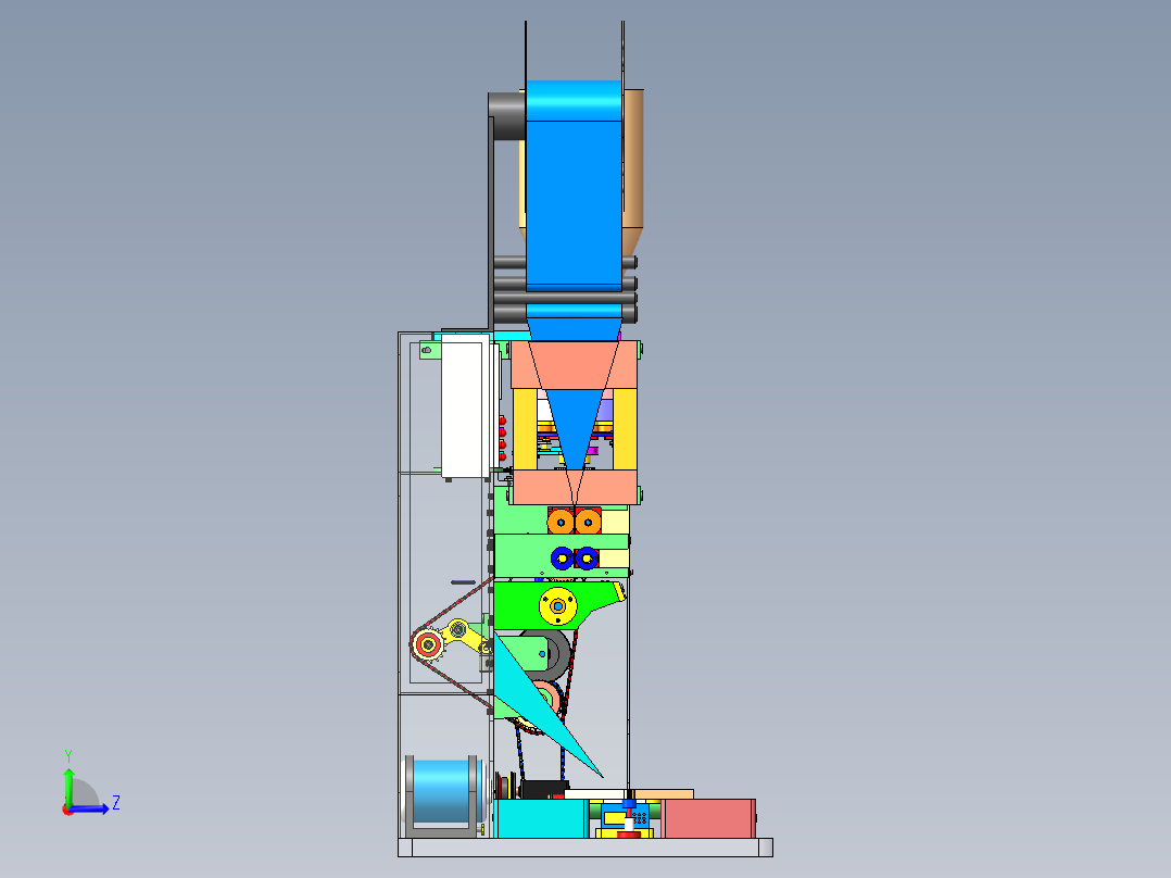 全自动立式封装机左视图