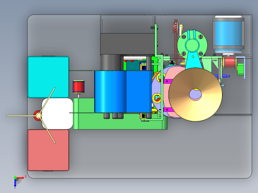 全自动立式封装机俯视图