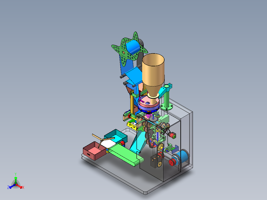 全自动立式封装机正等轴测图