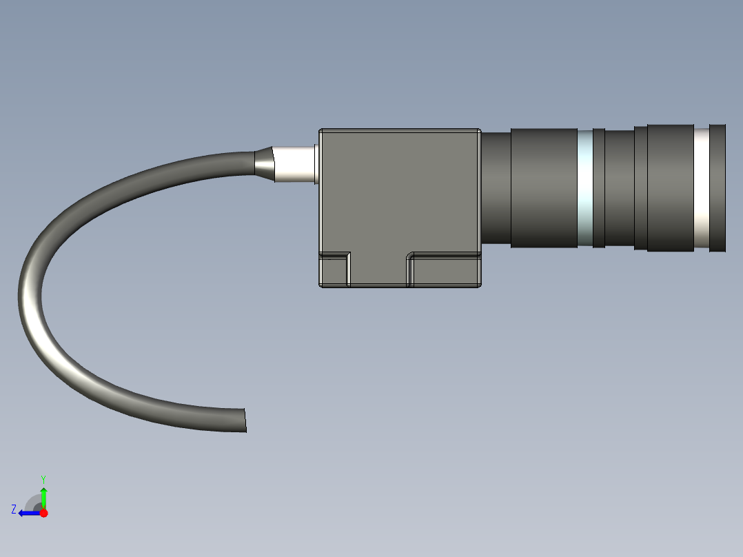 一款工业相机模型右视图