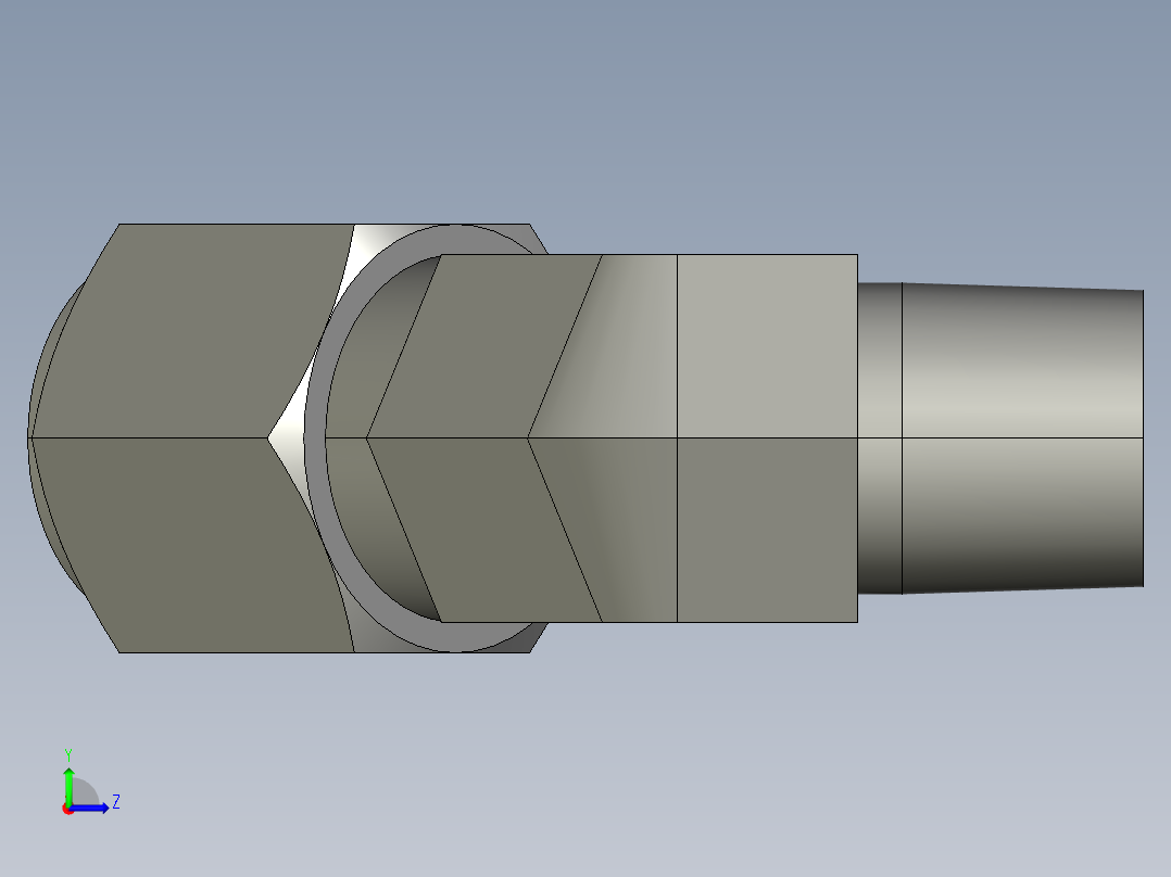 卡套式工业通用硬管接头8_vbu-s左视图