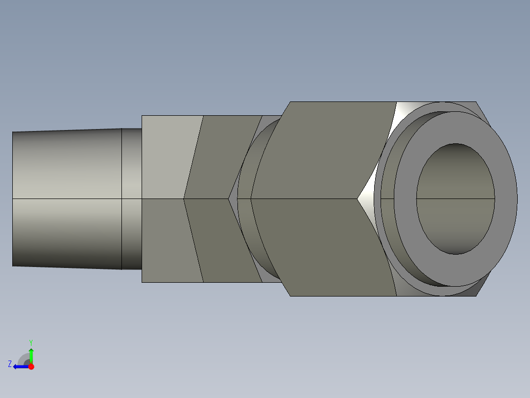 卡套式工业通用硬管接头8_vbu-s右视图