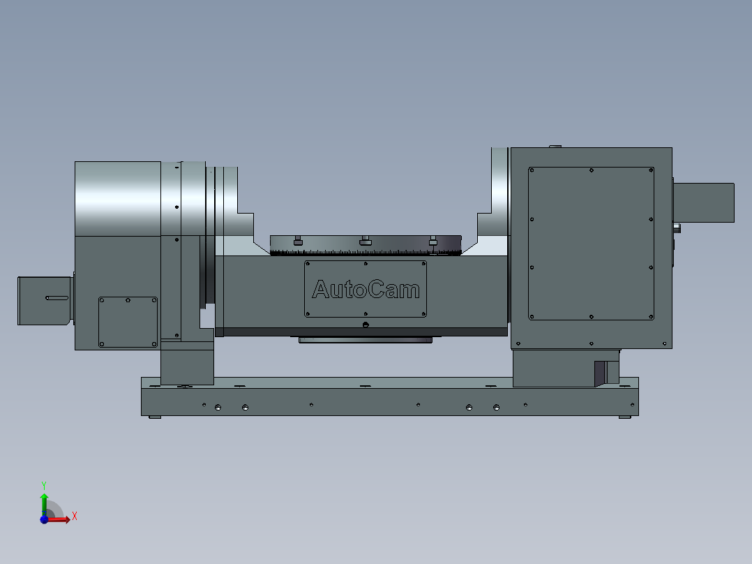 五轴CNC转台3D图纸 非标自动化设备3D图纸3D模型前视图