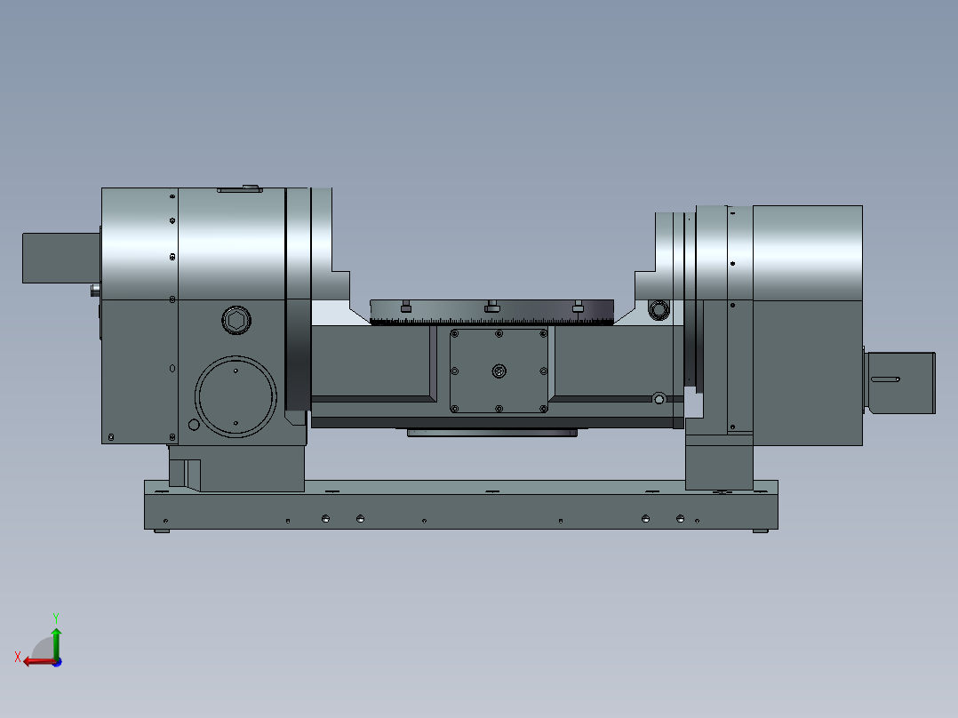 五轴CNC转台3D图纸 非标自动化设备3D图纸3D模型后视图
