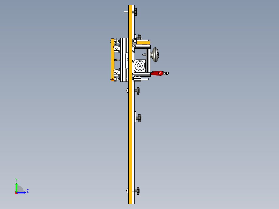 用于在家具坯料的末端钻孔两轴装置左视图