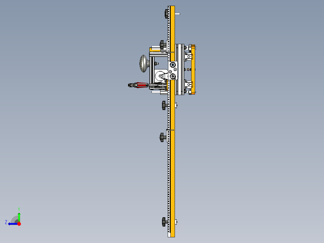用于在家具坯料的末端钻孔两轴装置右视图
