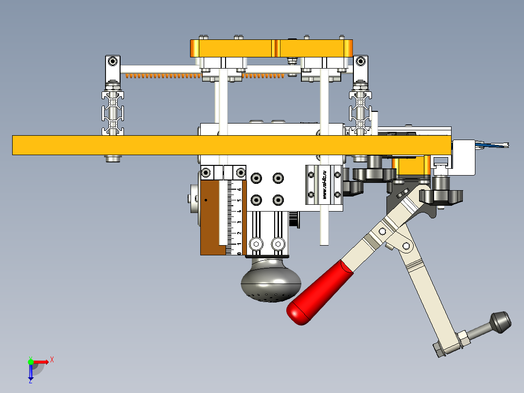 用于在家具坯料的末端钻孔两轴装置俯视图