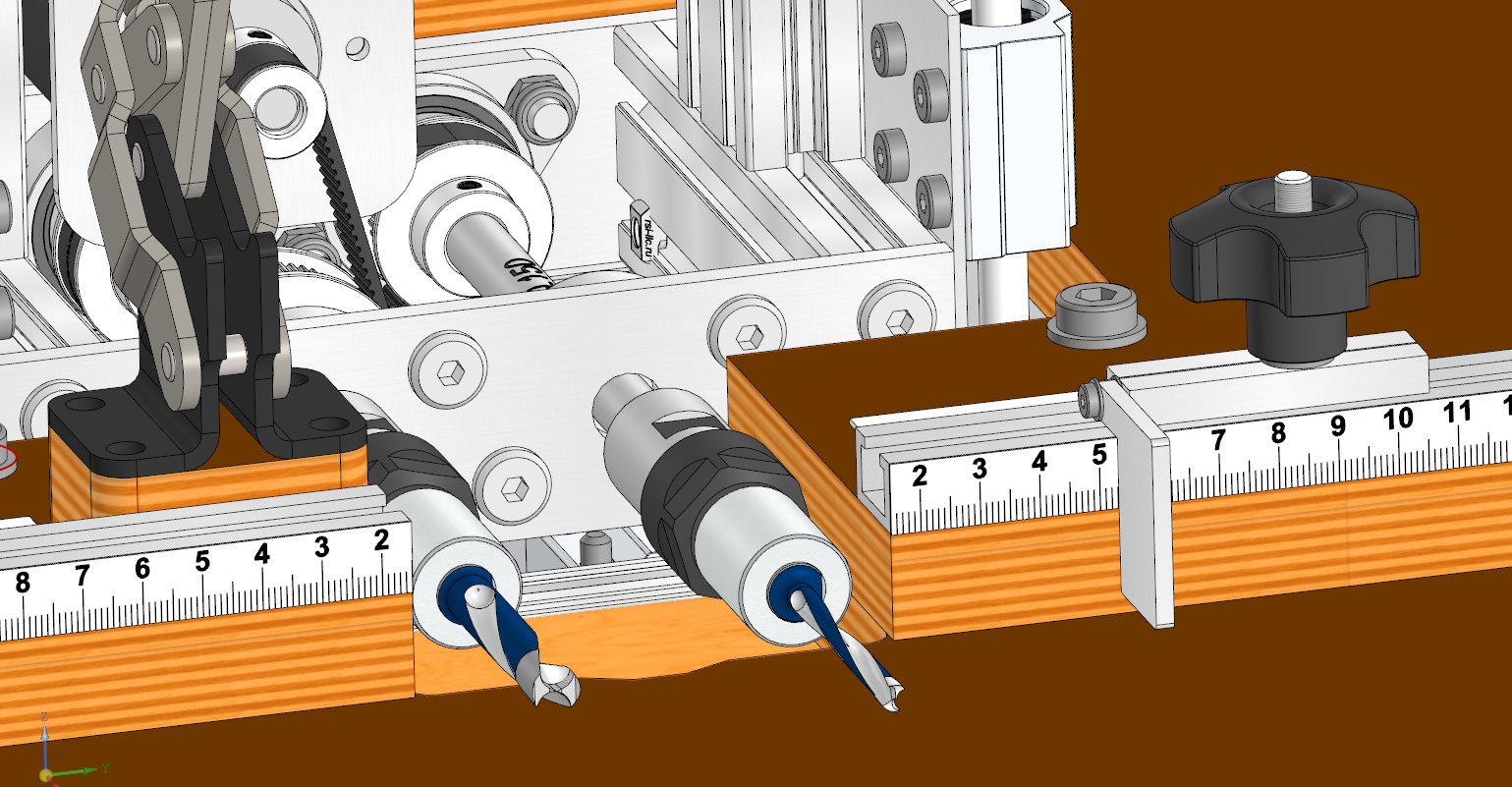 用于在家具坯料的末端钻孔两轴装置