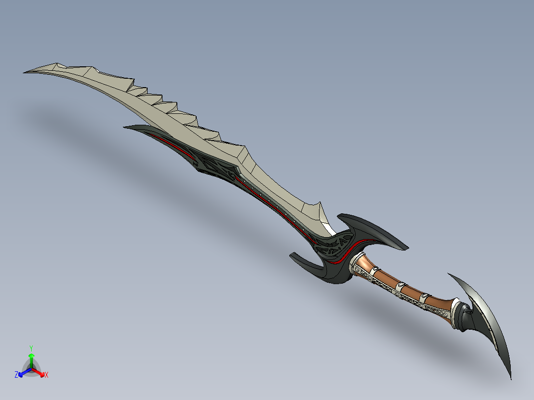 剑、宝剑(201)正等轴测图