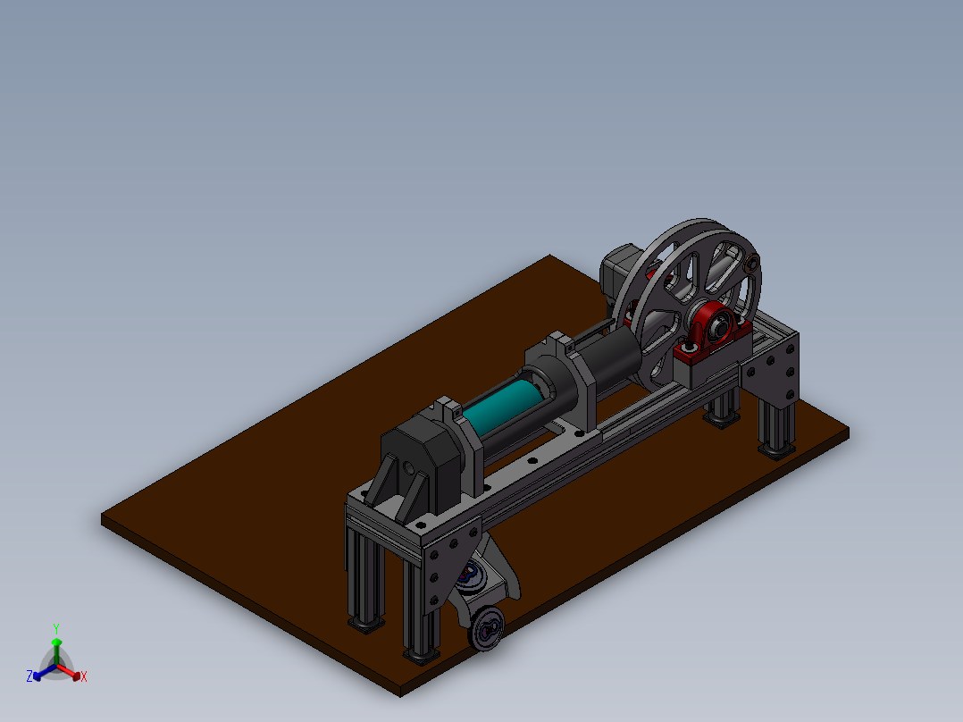 易拉罐压扁设备sw18正等轴测图