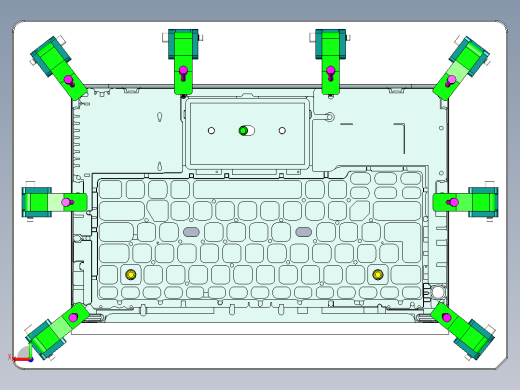 笔记本键盘外壳测量螺丝孔位置度检具模型后视缩略图
