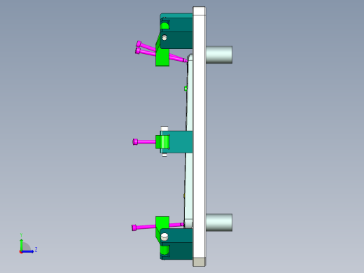 笔记本键盘外壳测量螺丝孔位置度检具模型左视缩略图