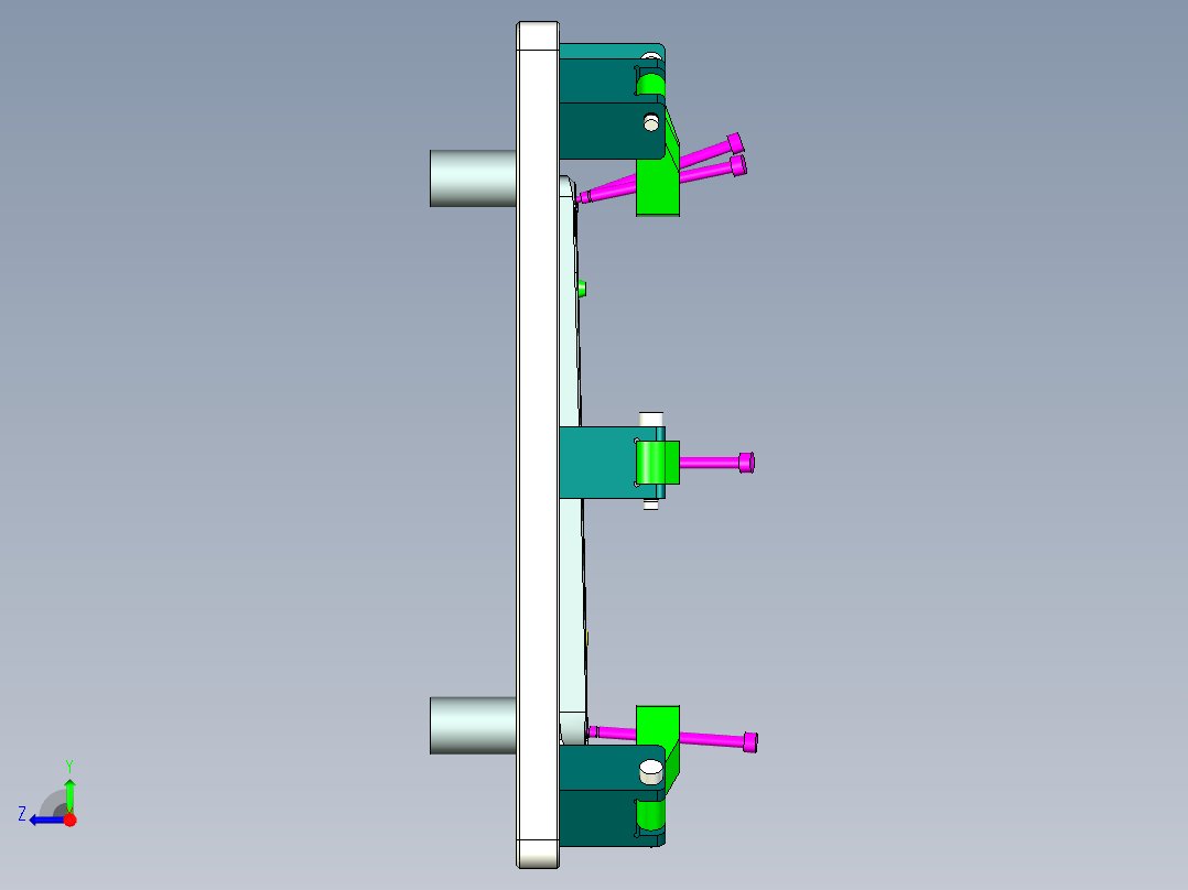 笔记本键盘外壳测量螺丝孔位置度检具模型右视图