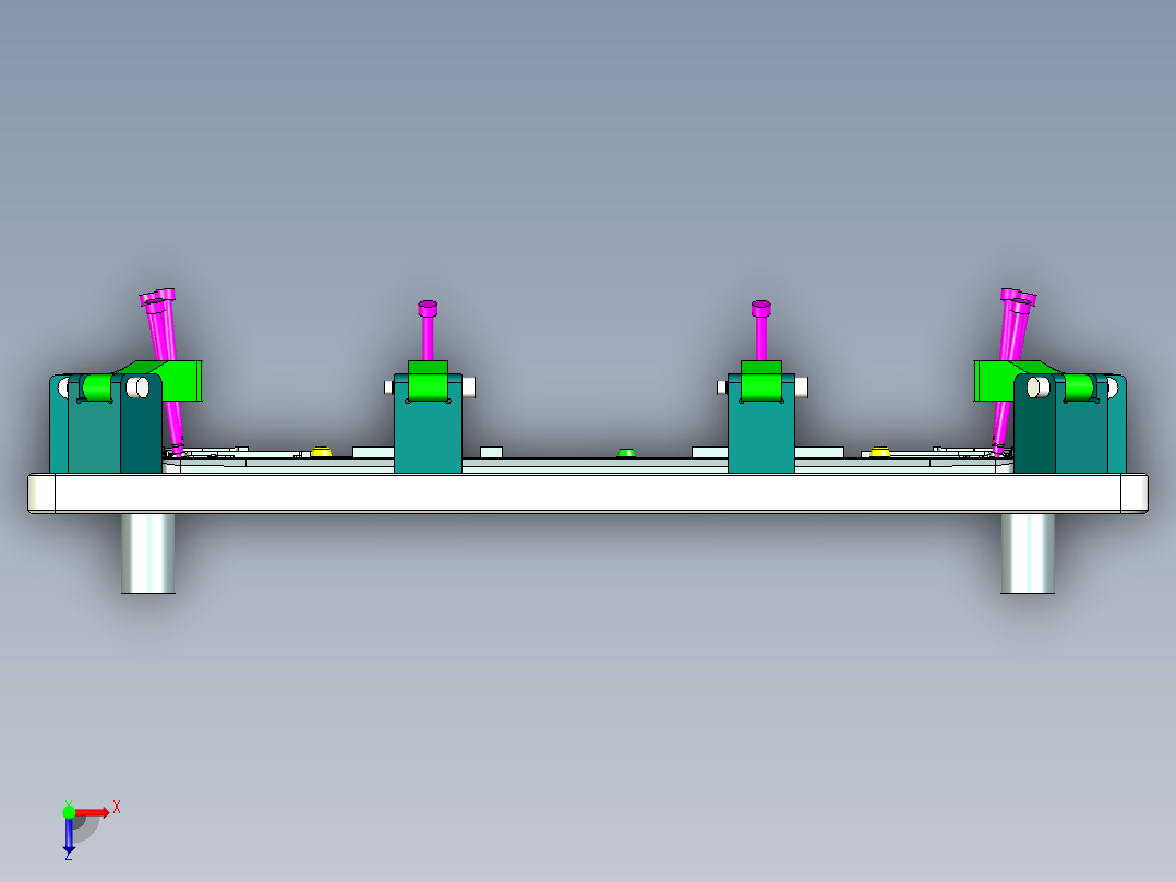 笔记本键盘外壳测量螺丝孔位置度检具模型俯视图