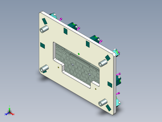 笔记本键盘外壳测量螺丝孔位置度检具模型正等轴测缩略图