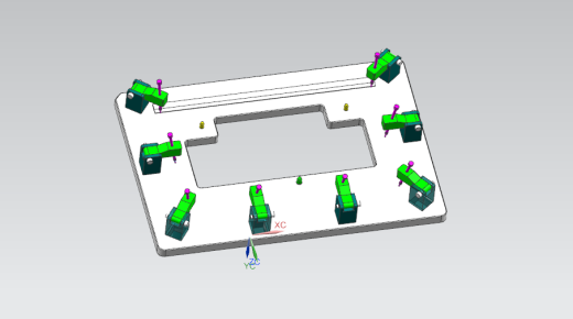 笔记本键盘外壳测量螺丝孔位置度检具模型缩略图